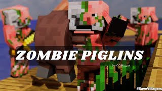 ZOMBIE PIGLINS on MINECRAFT  COMUgur MinecrafAnimation [upl. by Abby]