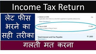 How to Pay Late FeesTax for ITR U Simple Process [upl. by Emoryt]