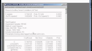 Diagnostic Testing using EViews [upl. by Nilhsa]