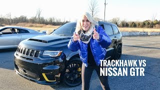 Worlds Most Powerful SUV Drag Race  Trackhawk Jeep [upl. by Cheslie]