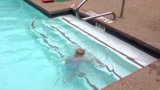 Toddler swims across swimming pool [upl. by Muriel]