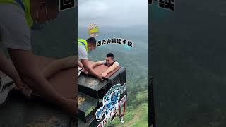 A Man Regretted The Moment He Bungeed In The ValleyAsmr Bungee Funny Challenge Shorts [upl. by Alleber]