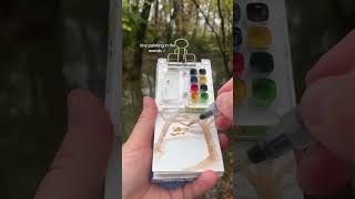 Tiny Watercolor Painting in nature [upl. by Arec]