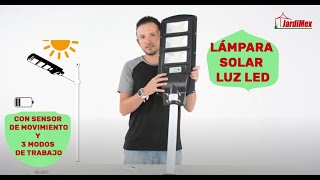 Lampara Solar Led 180w Alumbrado Publico Jardimex mkzlampsol90neg [upl. by Gnik328]