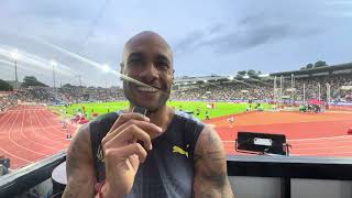 Olmypic Champion Lamont Marcell Jacobs Reacts to 100m Seasons Best of 1003 at Oslo Diamond League [upl. by Aiekat18]