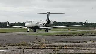 N660FX Gulfstream G650ER taxiing after arrival at Cape May Airport KWWD 7132024 [upl. by Isma102]