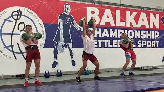 IUKL Balkan Championship 2024  10 min Jerk 2x24kg Flight 3  Nikolov  Kramarski  Malikov [upl. by Eiznekam]