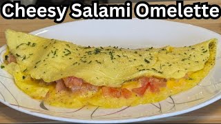 Delicious Cheesy Salami Omelette [upl. by Thorrlow603]