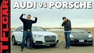 Not Even Close Audi Allroad vs Porsche Boxster Mashup Drag Race [upl. by Kalin]