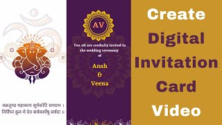 How to Design Wedding Invitation in canva for FREE  Design digital wedding invitation card video [upl. by Mcmath]