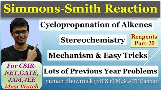 SimmonsSmith Reaction  Cyclopropanation of Alkene with Mechanism  Important for CSIRNET GATE JAM [upl. by Grof964]