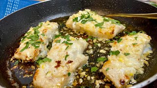 Butter Garlic Seared Cod The Lazy Girls Kitchen [upl. by Alliw]