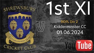 Shrewsbury CC 1st XI vs Kidderminster CC 1st XI [upl. by Goldfarb994]