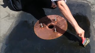 AtlasApex Roofing Inc  Ballasted EPDM Drain Insert Installation [upl. by Itoc810]