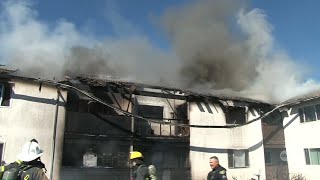 About 30 people displaced displaced following 3alarm apartment fire in Rohnert Park [upl. by Apfelstadt422]