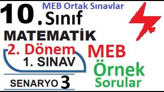 10 Sınıf Matematik 2 Dönem 1 Yazılı Örnek Senaryo Çözümleri  Senaryo 3  MEB örnek sorular ortak [upl. by Rocca]