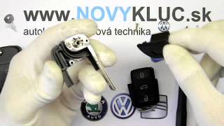 Demontáž auto kľuč VW SKODA SEAT AUDI vyskakovací  How to disassembly car key [upl. by Drofkcor]