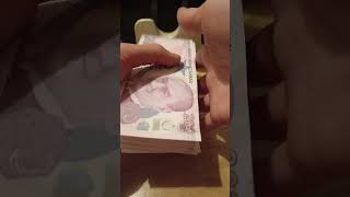 Counting Banknotes Turkish Lira currency counter banknotes money countingmoney currency [upl. by Boudreaux]