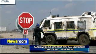 Update from SABC reporter on the protests in Lichtenburg and Coligny [upl. by Fortunio]