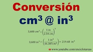 Convertir de Centimetros cúbicos a pulgadas cúbicas cm3 a in3 [upl. by Ainoyek]