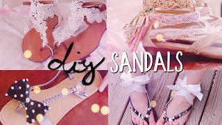 DIY Summer Sandals 4 styles Redecorate  Restyle your Flip Flops [upl. by Drucy682]