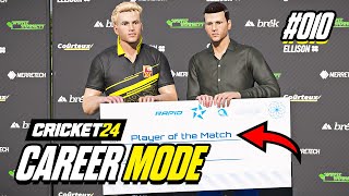 CRICKET 24  CAREER MODE 10  PLAYER OF THE MATCH [upl. by Enelam618]