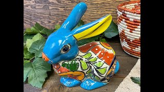 Hand Painted Mexican Talavera Rabbit 11quot p538 [upl. by Odranreb]