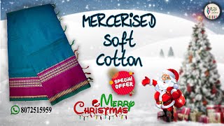 Mercerised Cotton Sarees With BlouseCOOL COTTON [upl. by Loma]