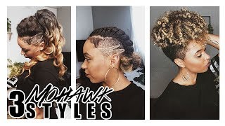 How to Style a Mohawk  3 Styles for CurlyKinky Tapered Cut Hair  MsAriella89 [upl. by Lamoree]