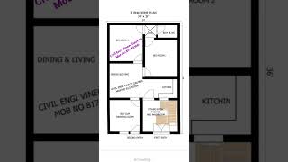 24x36 3BHK House Plan floorplan home housedesign homeplan shortsfeed 3dfloorplan shorts [upl. by Romeu976]