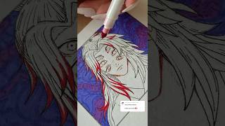 Drawing Kokushibo  Michikatsu Tsugikuni 👁️🌕 Demon Slayer art 鬼滅の刃 anime fypシ゚viral shorts [upl. by Otilegna]