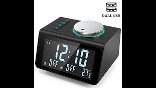 ANJANK Small Alarm Clock Radio with FM RadioDual USB Charging PortsTemperature Display [upl. by Rosalinda]