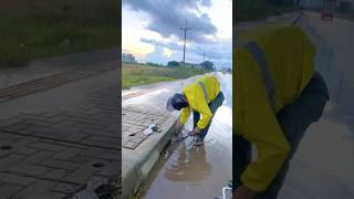 Storm Drain Unclogging Unclogging Storm Drains for Street Recovery shorts video viralvideo [upl. by Aisekal748]