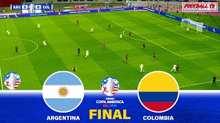 ARGENTINA vs COLOMBIA  Copa America 2024 Final  Full Match All Goals  PES Gameplay Realistic [upl. by Tamaru]