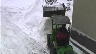 Avant Snow Clearing with both the Blade Plough and Bucket [upl. by Broadbent]