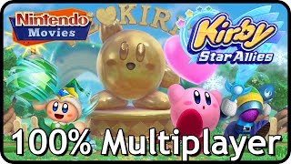 Kirby Star Allies  Everything 100 Multiplayer Walkthrough [upl. by Epilihp830]