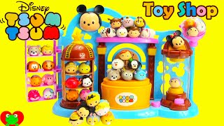 Disney Tsum Tsum Toy Shop Playset and Squishy 4 Packs [upl. by Aikin790]