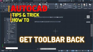 AutoCAD How To Get Toolbar Back Tutorial [upl. by Nomaj683]