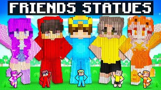 Nico vs FRIENDS STATUE House Battle In Minecraft [upl. by Leban]