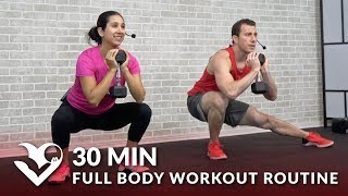 30 Minute Full Body Workout Routine at Home  Total Body Strength Training Workout with Weights [upl. by Ennaeus]