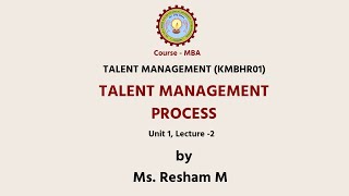 Talent Management Talent Management Process  AKTU Digital Education [upl. by Asin]