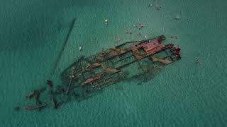 Дрон потапя кораб Shipwreck Epanomi from above [upl. by Letti]