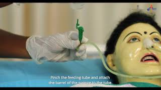 How to feed through Nasogastric tube  Palliative care Skill Video English [upl. by Delphinia]