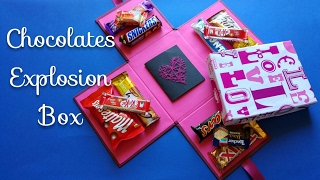 Chocolate Explosion Box Tutorial  Crafts n Creations  كيف تصنع صندوق المفاجآت الملئ بالشيكولاته [upl. by Namyw]