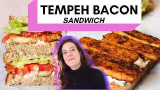 TEMPEH BACON SANDWICH  How to make vegan bacon  How to cook tempeh [upl. by Navaj]