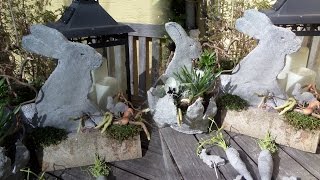 DIY  Knet BETON Deko Hase auf Brennholz SELBER MACHEN leicht gemacht Howto [upl. by Zahara227]