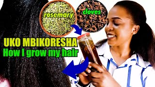 Dore uko wakuza umusatsi wa naturel vuba ukoresheje Rosemary and cloves for hair growth [upl. by Alaecim]