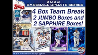 2022 Topps UPDATE 4 Box 2Jumbo2Sapphire Team Break 4 eBay 010624 [upl. by Elyc669]