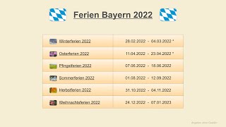 Ferien Bayern 2022 [upl. by Agnella209]