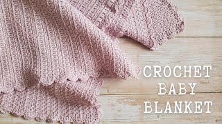 Easy Crochet Baby Blanket  Stepbystep Tutorial [upl. by Hermie]